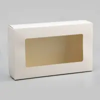 Упаковка для продуктов с окном, белая, 23×14×6 см, 1.9 л