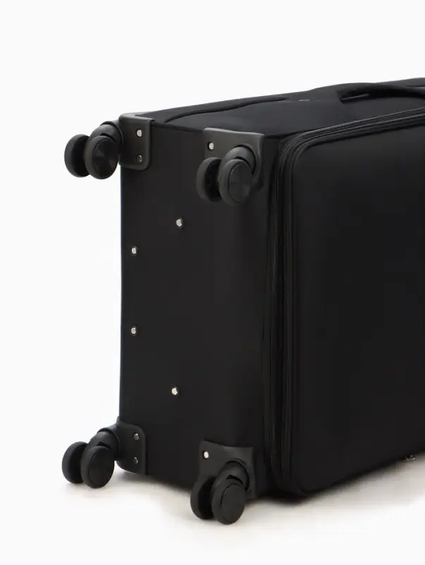 Чемодан на колёсах TEXTURA, кодовый замок, текстильный, с увеличением, 47&times;30&times;78 см, 28", чёрный