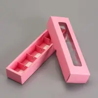 Коробка для 5 конфет, розовый, 22&times;5.5&times;3.5 см