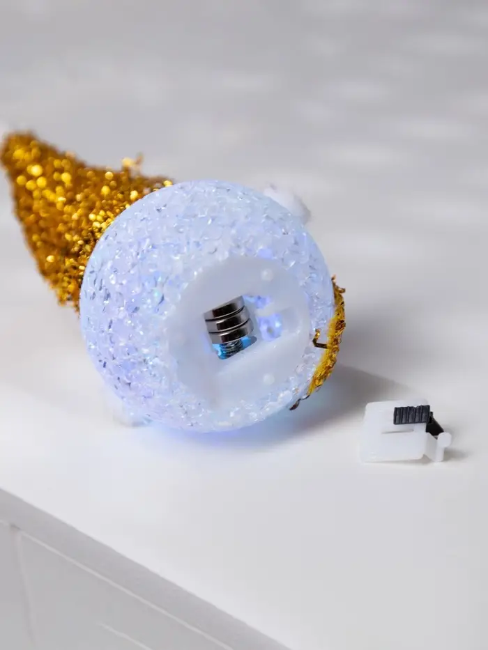 Фигурка светодиодная &laquo;Золотистый снеговичок&raquo;, 8 см, 1 LED, свечение мульти (RGB)