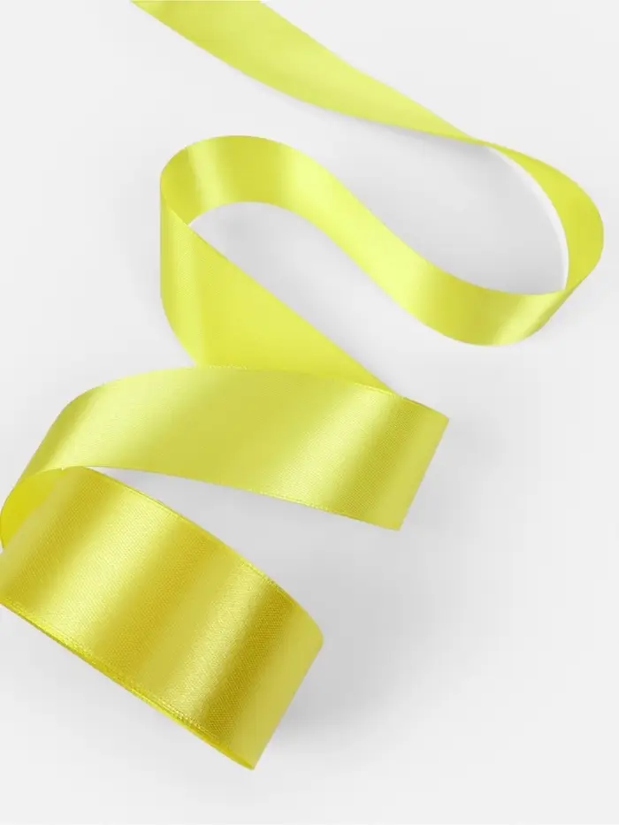 Лента атласная, 40 мм, 23&plusmn;1 м, жёлтая