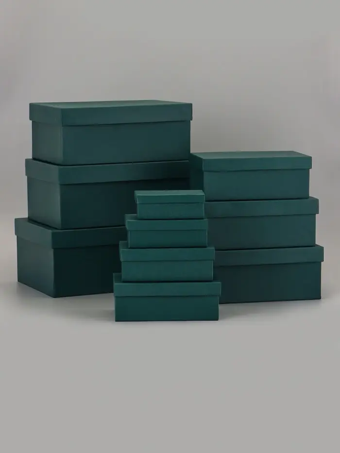 Набор подарочных коробок 10 в 1 &laquo;Темно-зеленый&raquo; 30&times;19&times;12 - 12&times;6.5&times;4 см