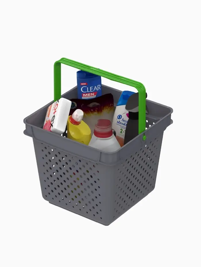 Корзина покупательская пластиковая 10 л, серая