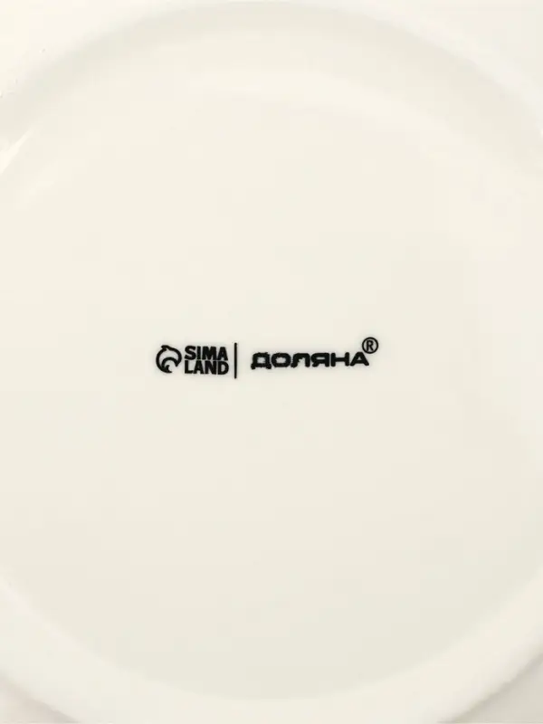 Тарелка обеденная Доляна White Label, d=22.5 см, с утолщённым краем, фарфор, белая