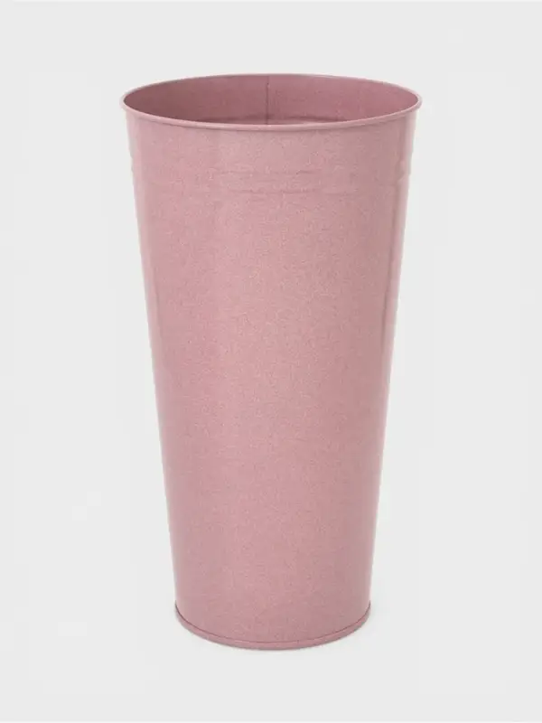 Вазон без ручек, 9 л, h=40 см, нержавеющая сталь, розовый