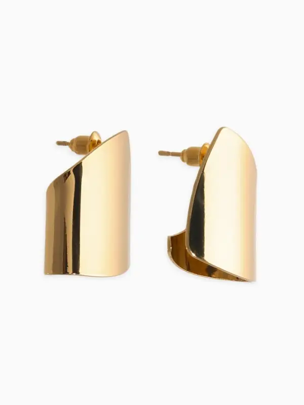 Серьги металл &laquo;Геометрия&raquo;, заворот, цвет золото