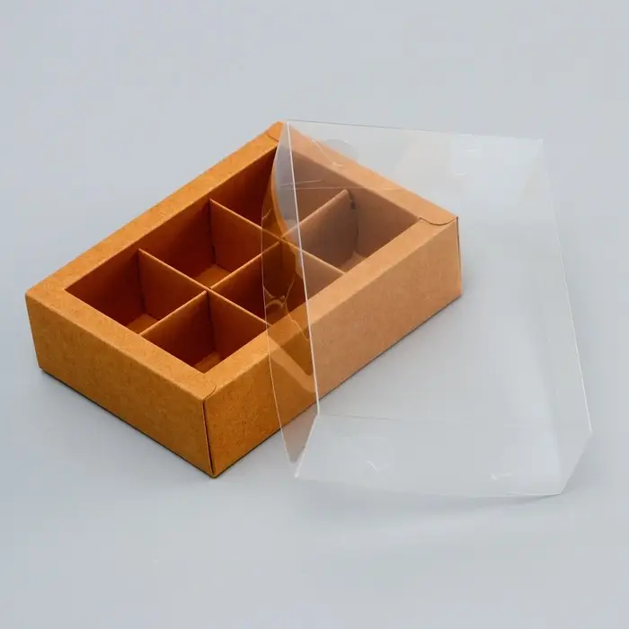Коробка для 6 конфет, 13.7×9.85×3.85 см Коробка для 6 конфет, 13.7×9.85×3.85 см