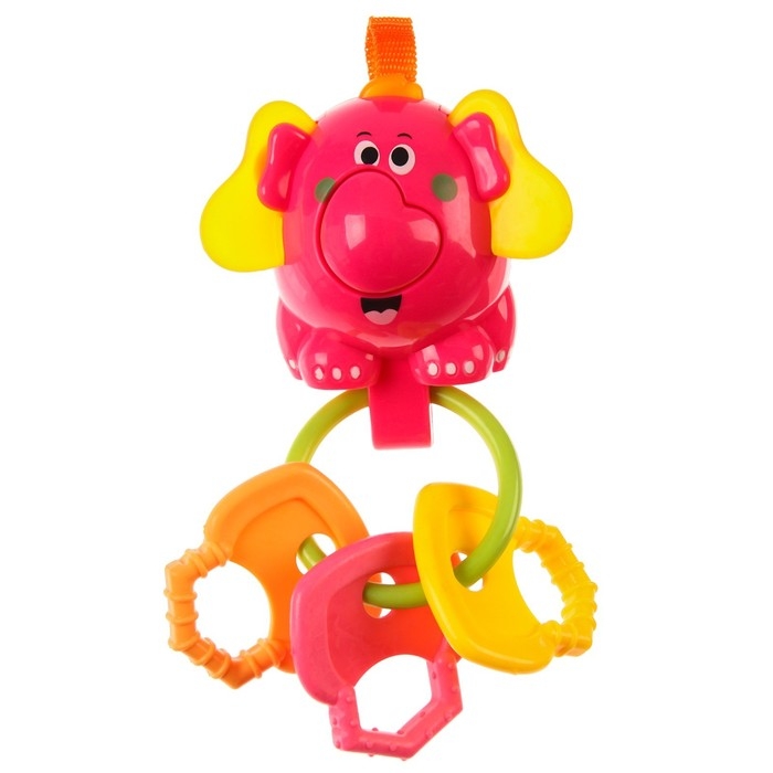 Погремушка «Слоник», с эластичными элементами, цвет МИКС, Крошка Я Погремушка «Слоник», с эластичными элементами, цвет МИКС, Крошка Я