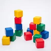 Кубики детские, пластиковые, цветные, 16 штук, 12&times;12 см