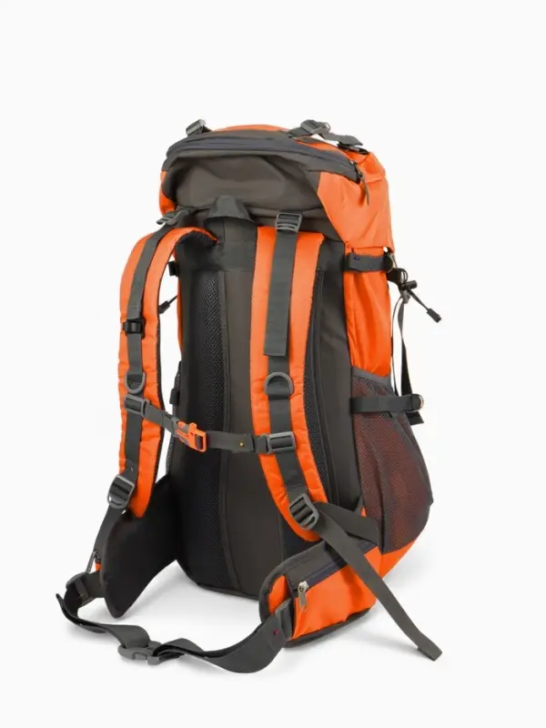 Рюкзак тур 65+5л, 30*20*53, отдел на шнурке, 5нар+2вн кармана, цвет оранжевый