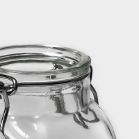 Банка стеклянная для хранения сыпучих продуктов Доляна &laquo;Овал&raquo;, 100 мл, 5,5&times;9 см, с бугельным замком