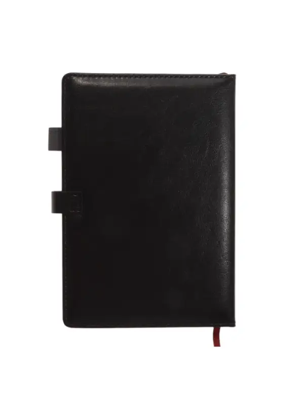 Ежедневник недатированный формат А5, 80л, линия, с ручкой, подар коробка, Черный