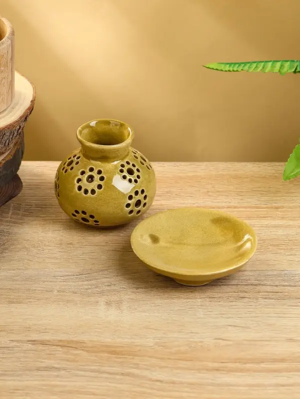 Аромалампа «Кувшин», 9×9×9 см, керамика, бежевая