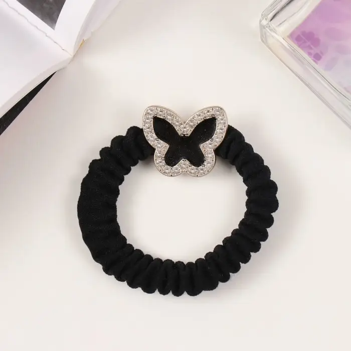 Резинка для волос Резинка для волос "Шейл" бабочка, 6 см, чёрный