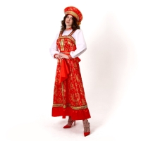 Карнавальный костюм «Самоцветы»: платье, кокошник, косынка в руку, р-р 42-44