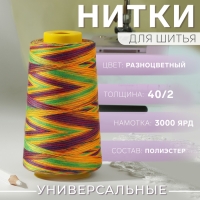 Нитки мультиколор 40/2, 2700 м, цвет разноцветный