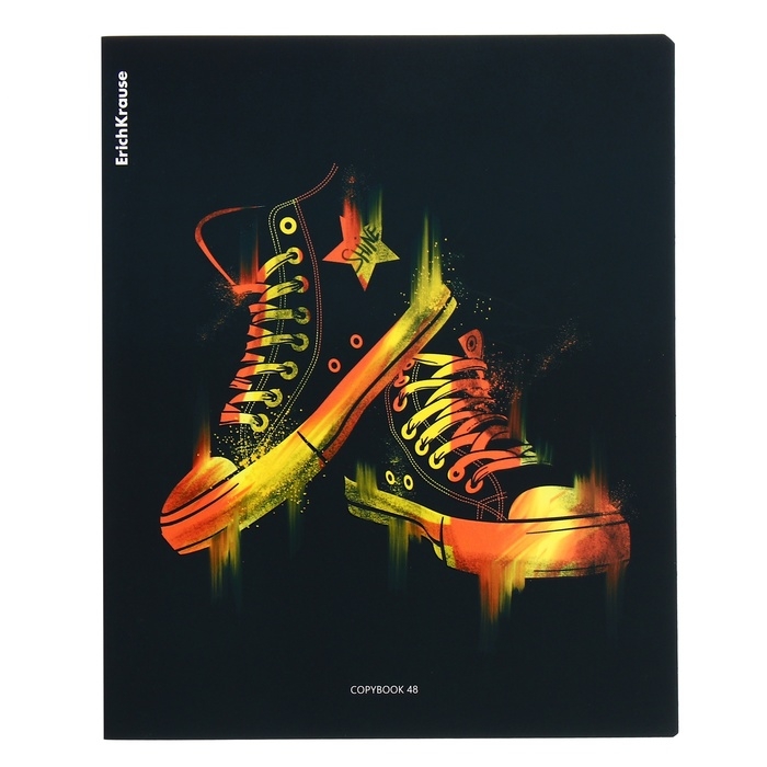 Тетрадь 48 листов в клетку, ErichKrause Sneakers, обложка мелованный картон, Soft-touch ламинация, УФ-лак, блок офсет 100% белизна, МИКС Тетрадь 48 листов в клетку, ErichKrause Sneakers, обложка мелованный картон, Soft-touch ламинация, УФ-лак, блок офсет 100% белизна, МИКС