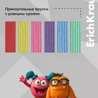 Пластилин 6 цветов ErichKrause Jolly Friends Glitter, с блестками, со стеком