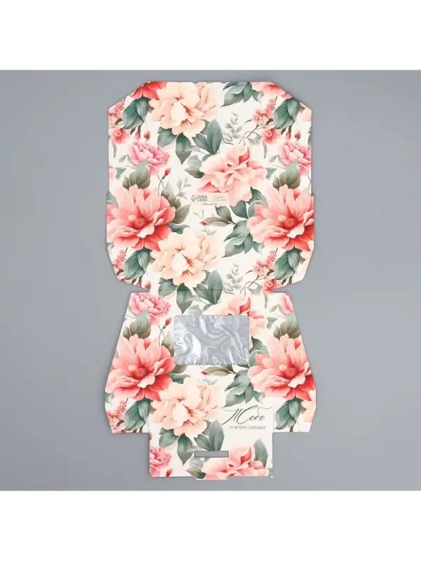 Кондитерская упаковка, коробка с ламинацией &laquo;Цветочный&raquo;, 10&times;8&times;3.5 см