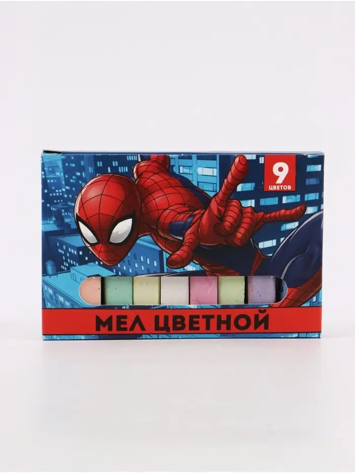 Мелки цветные для асфальта и школьной доски, 9 шт., &laquo;Супергерой&raquo;