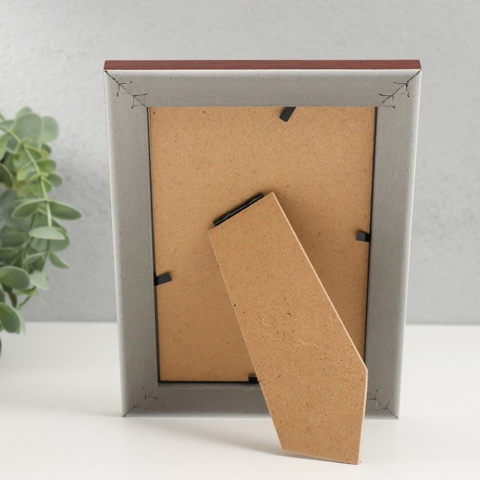 Фоторамка пластик 10х15 см Фоторамка пластик 10х15 см "Золотые волны и точки" темное дерево13,5х18,5 см