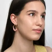 Серьги акрил &laquo;Сталактиты&raquo;, розовые в золоте