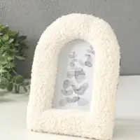 Фоторамка МДФ, иск. мех 10х15 см "Плюш. Арка" белая 21,5х16,5х2 см