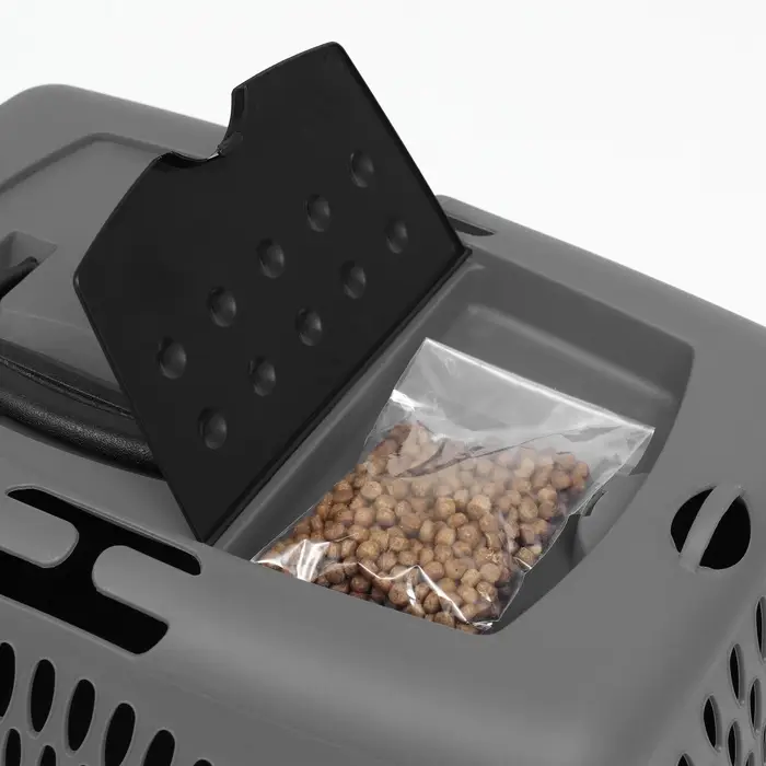 Переноска для животных, 40&times;32&times;26, с пластиковой дверью, серая