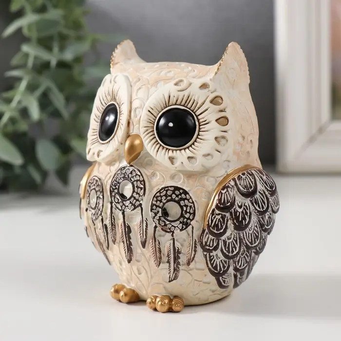 Сувенир полистоун "Совушка с ловцами снов" 9х6,3х10,5 см