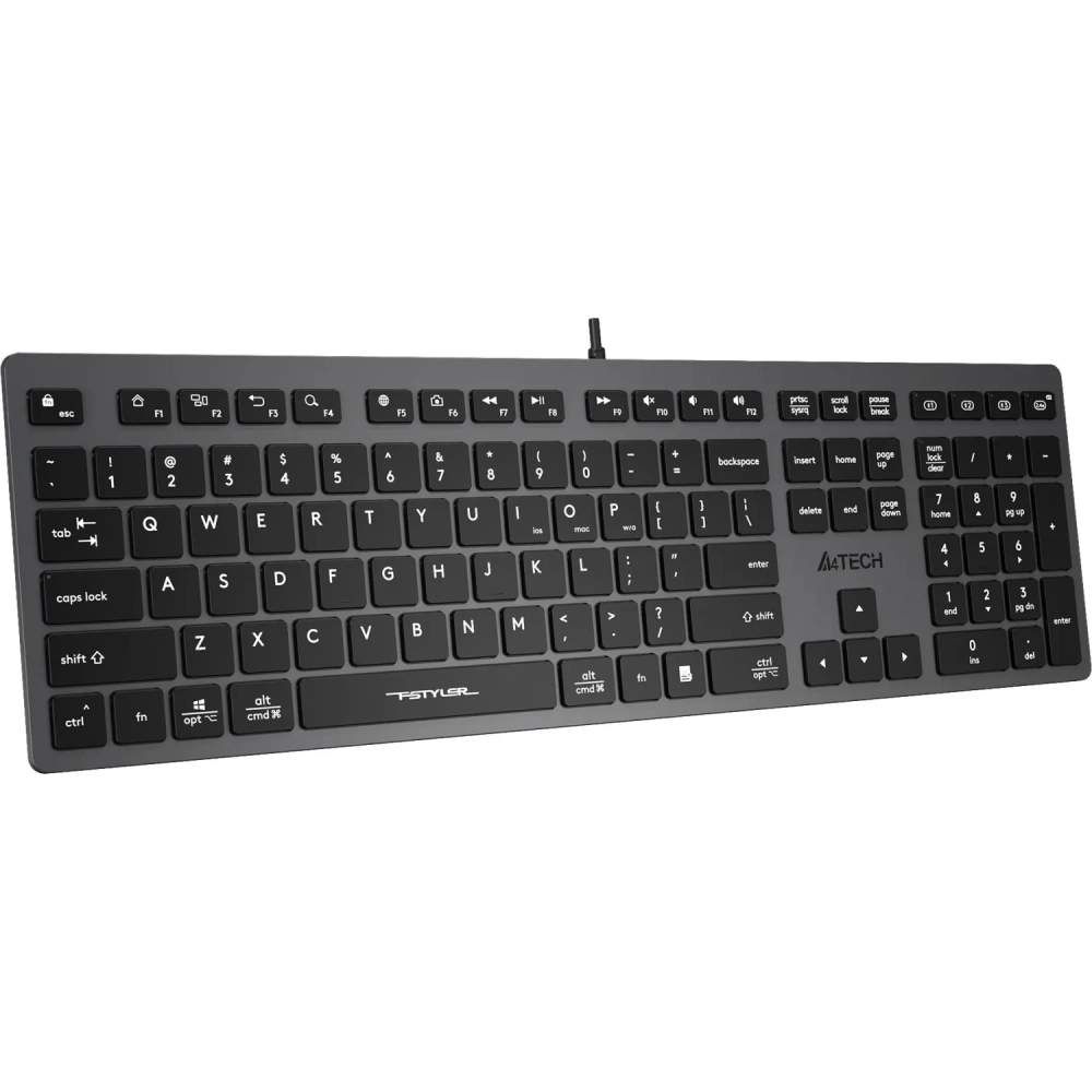 Клавиатура A4Tech Fstyler (FX50 GREY) серый USB slim Multimedia