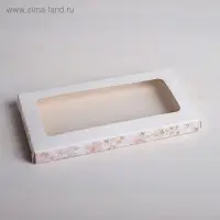 Коробка для шоколада, кондитерская упаковка, «Нежность», с окном, 17.3 х 8.8 х 1.5 см