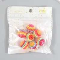 Бусины для творчества пластик «Ребристые полосатые», набор 15 г d=2 см Бусины для творчества пластик «Ребристые полосатые», набор 15 г d=2 см