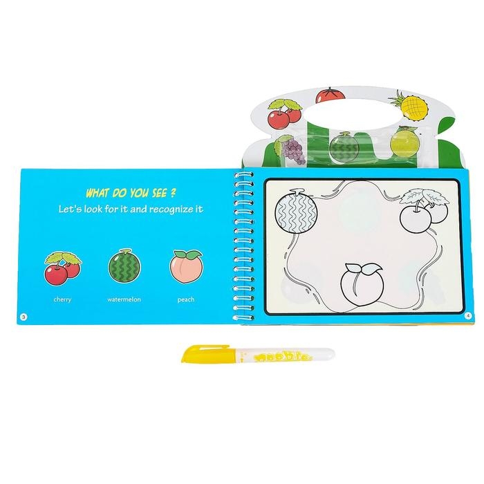 Книжка для рисования водой «Фрукты», с маркером Книжка для рисования водой «Фрукты», с маркером