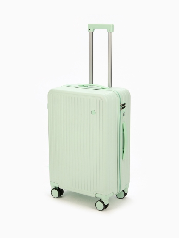 Чемодан 24 Чемодан 24", PС, 42*27*66, отд на молнии, код замок, 4 колеса, св. зеленый