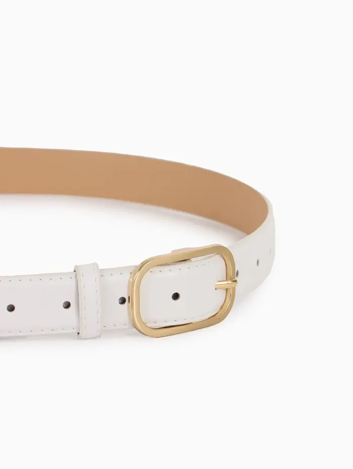 Ремень жен 05-01-01-01, Июнь2512, 3*0,3*110 см, без винта, пряж золото, 1 прокол, белый