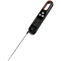 Термометр для пищи электронный, со складным щупом, цвет черный