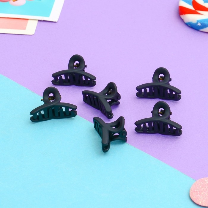 Краб для волос  Краб для волос "Ариэлла" (набор 6 шт) зубчики дуга, 2,5 см, чёрный