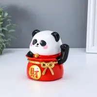 Маятник пластик от солнечной батареи "Панда в красном мешке" 11,2х14,3х15,3 см