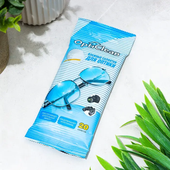 Влажные салфетки OptiClean, для оптики, 20 шт Влажные салфетки OptiClean, для оптики, 20 шт