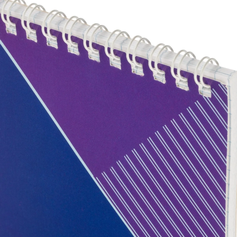 Блокнот А6 108x146,40л,гребень, картон,клетка, синяя