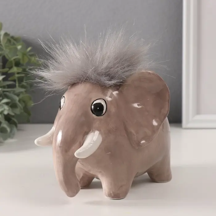 Копилка для денег &laquo;Лохматый мамонтёнок&raquo;, керамика, 11.5&times;14.9&times;12.1 см