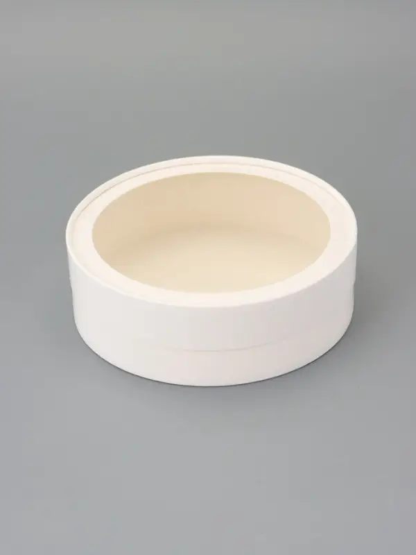 Коробка подарочная круглая с окном, завальцованная, белая, 18×6 см Коробка подарочная круглая с окном, завальцованная, белая, 18×6 см