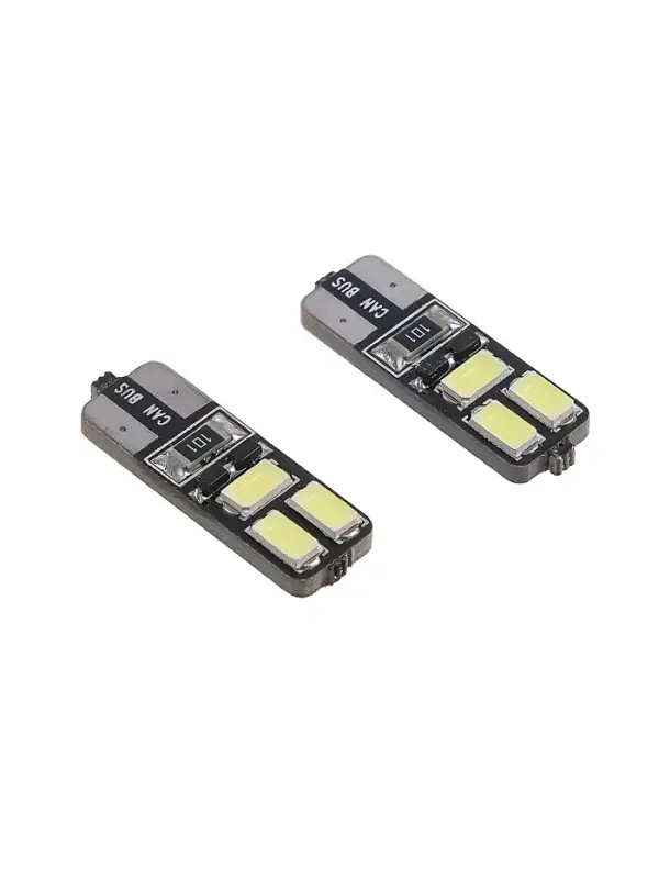 Автолампа светодиодная TORSO, T10 W5W, 12 В, 6 SMD-5630, 3 Вт, с обманкой, набор 2 шт.