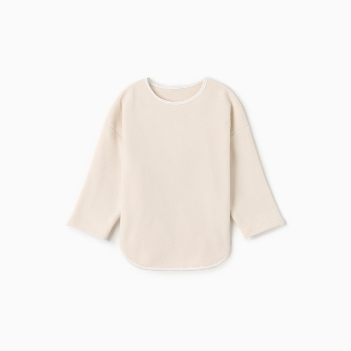 Свитшот флисовый детский MINAKU: Fleece Soft, цвет бежевый, рост 116 см