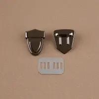 Застёжка для сумки, 3×2 см, цвет чёрный никель