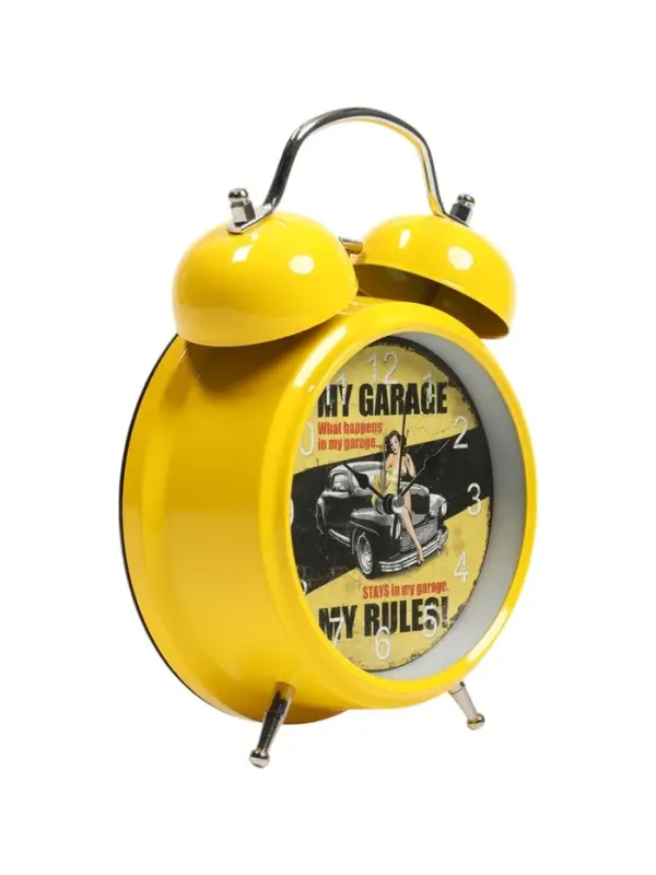 Часы - будильник настольные, на батарейках, подсветка, 21&times;15&times;6.5 см, циферблат d=11 см