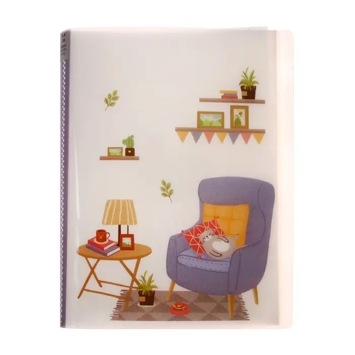 Папка формат А4 с 30 прозрачными файлами &laquo;Домашний уют&raquo; пластик, 400 мкм, МИКС