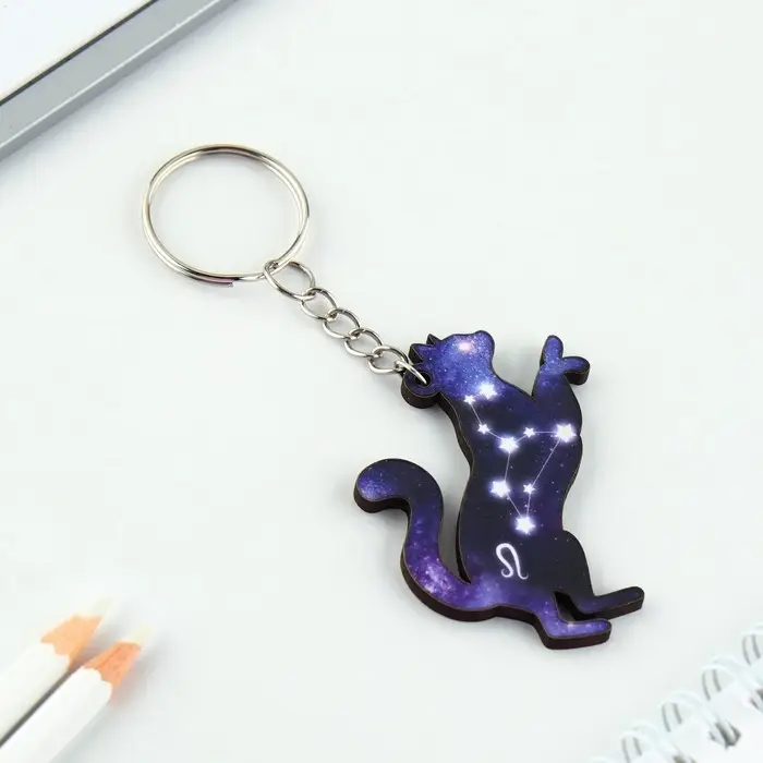 Брелок для ключей деревянный «Лев» знак зодиака, 4,5 х 6 см Брелок для ключей деревянный «Лев» знак зодиака, 4,5 х 6 см