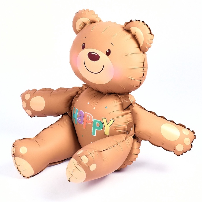 Шар фольгированный 30 Шар фольгированный 30" «Счастливый мишка», матовый, цвет бежевый