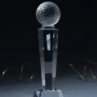 Наградная фигура стела &laquo;Гольф&raquo;, стекло, 25&times;6.5&times;6.5 см